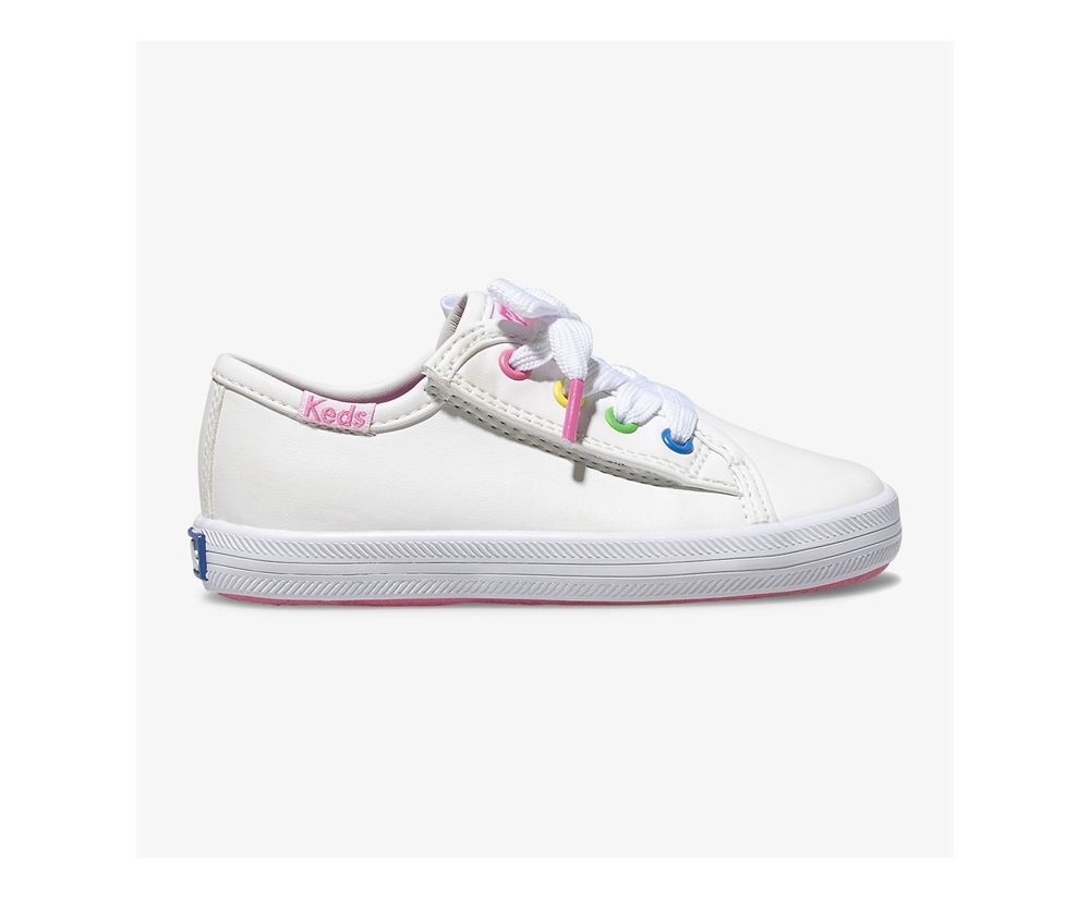 Keds Sneakers White - Kickstart Multi-color Eyelets Jr. - Kids ITWUQN-309